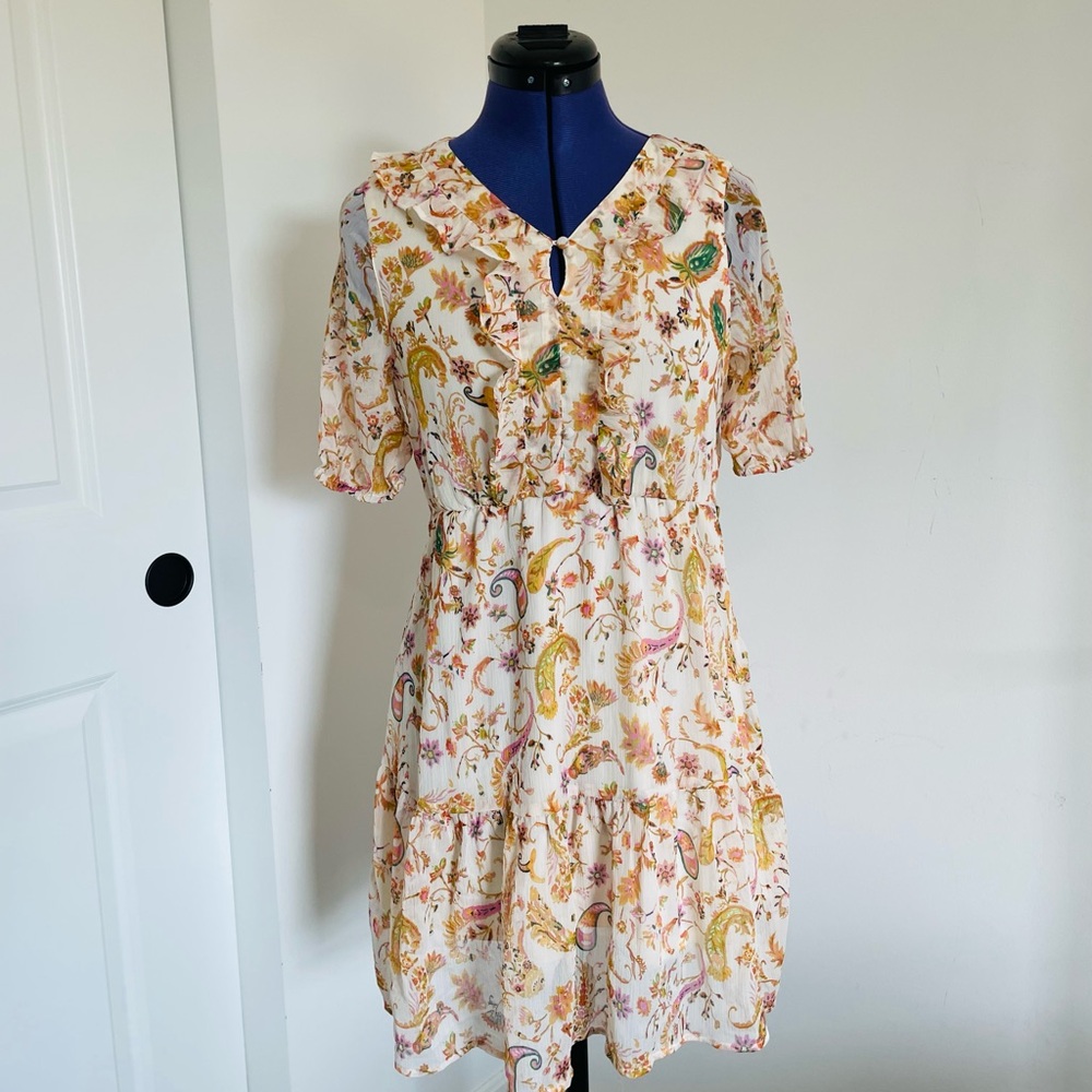 Chic Paisley Print Mini Dress